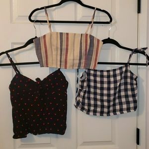 3 Spaghetti strap crop tops for $10